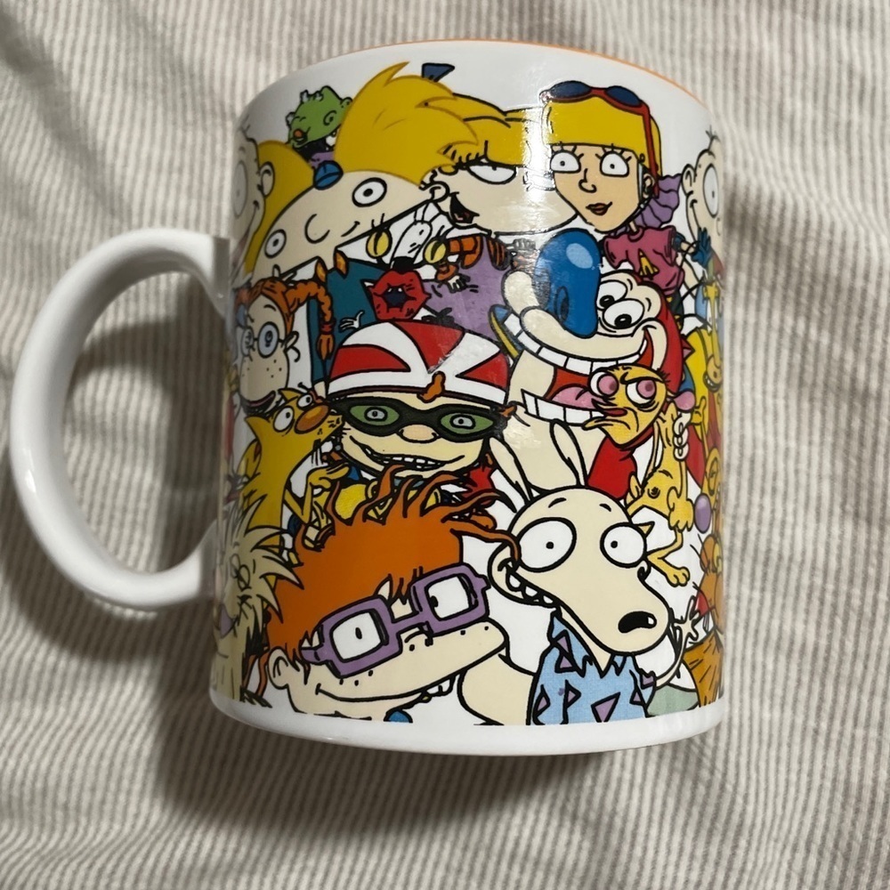 Nickelodeon Nicktoons Rugrats Rocket Catdog Arnold Coffee Cup Mug 20 oz NEW